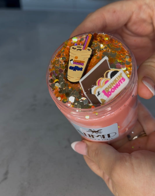 Dunkin Vanilla Caramel Spice Slime 🧡🩷
